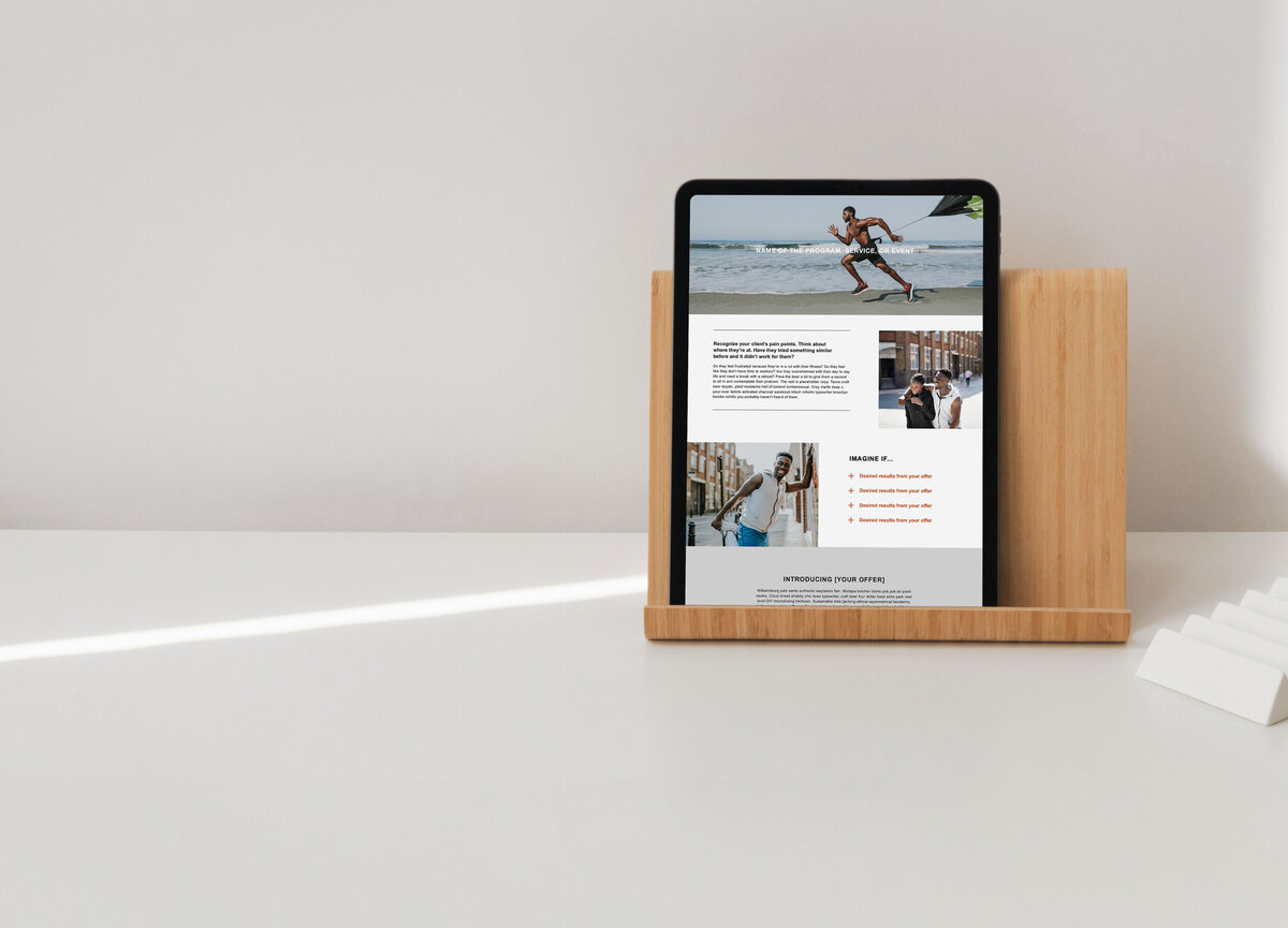 Showit website template displaying a Private Sessions page for a boutique fitness studio.