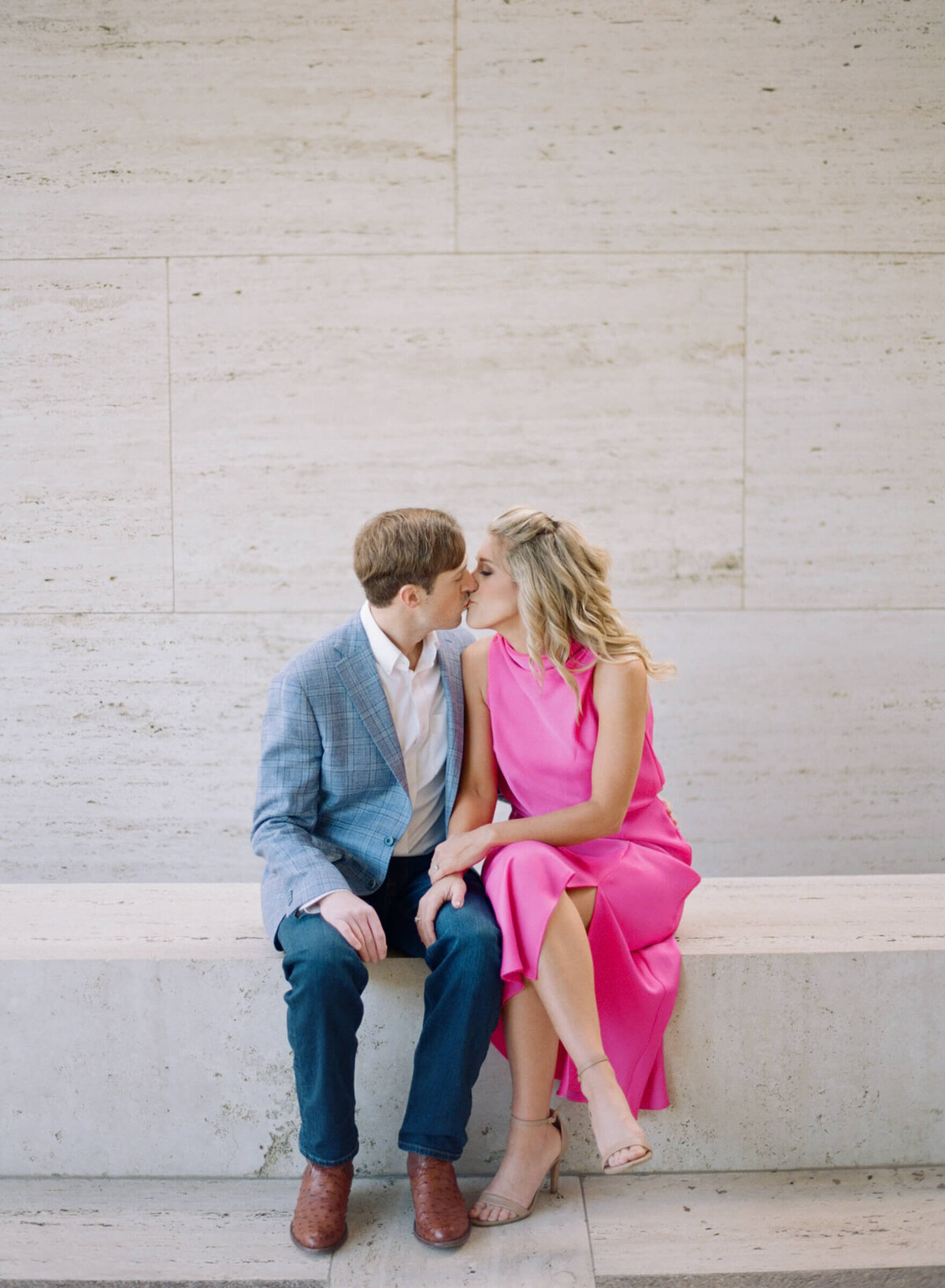 A wedding engagement session photo taken in Fort Worth Texas