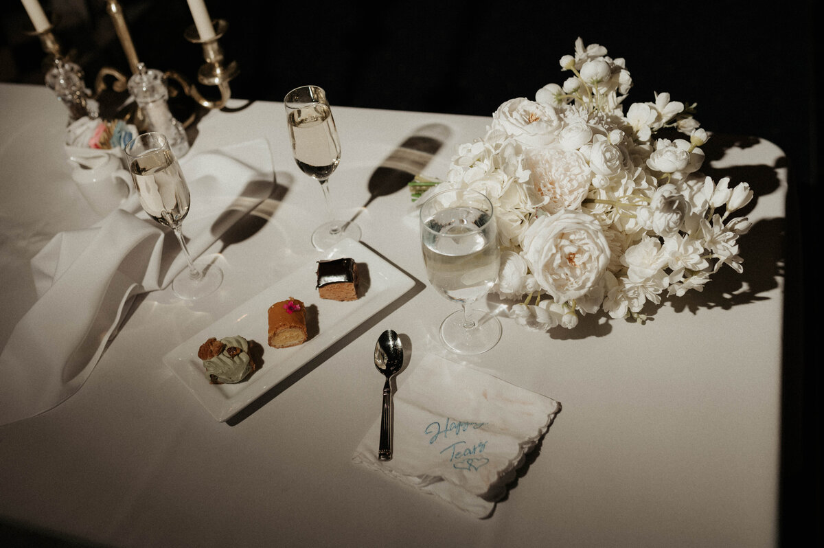 Shepherds Hollow golf club and spa wedding reception detailed shot