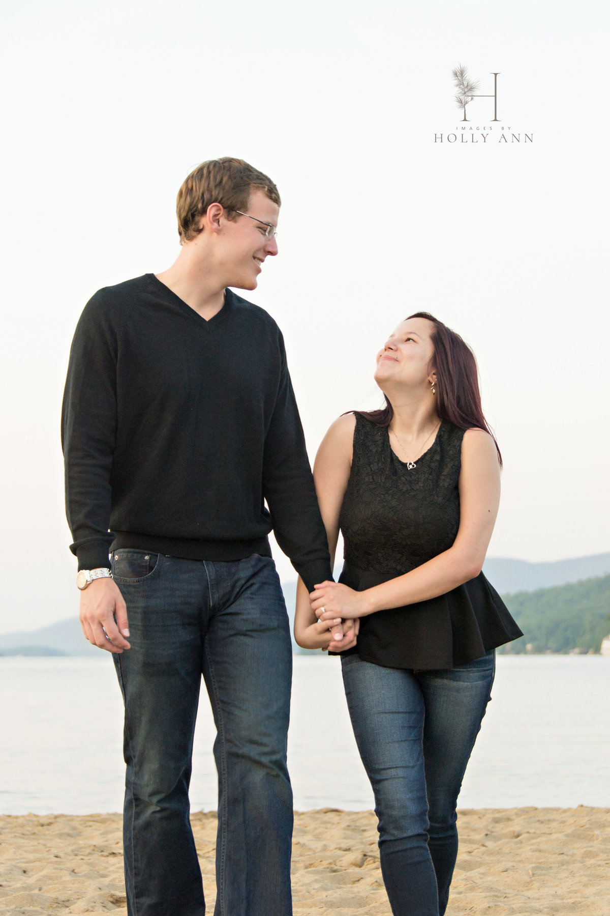 outdoor engagement photo session lake george ny