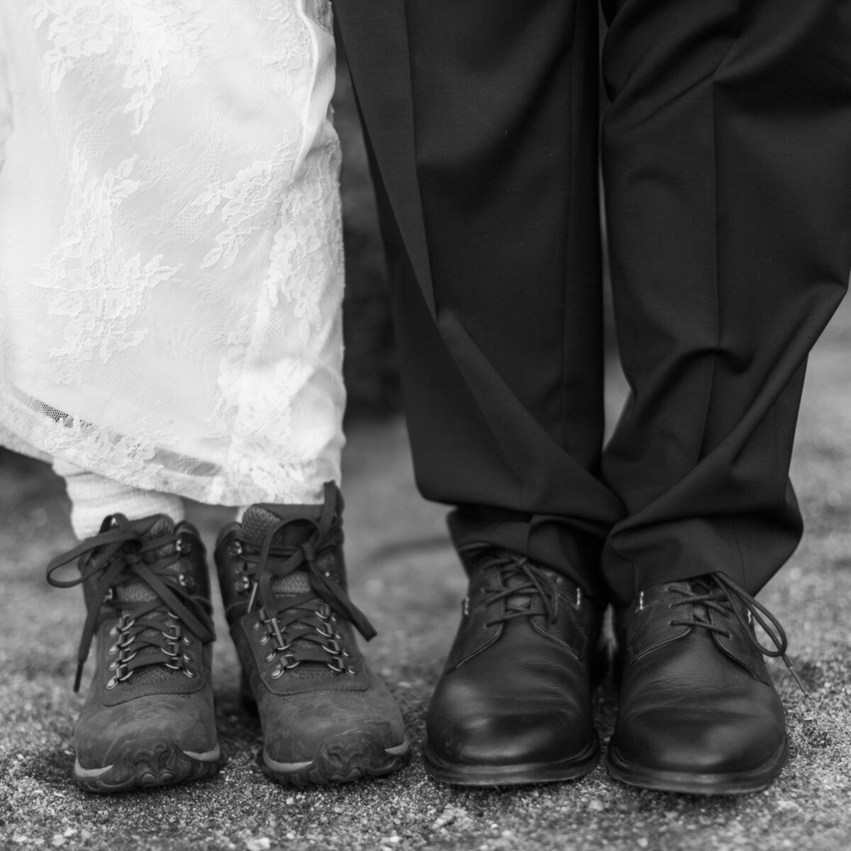 Big Sur hiking footwear on elopement day