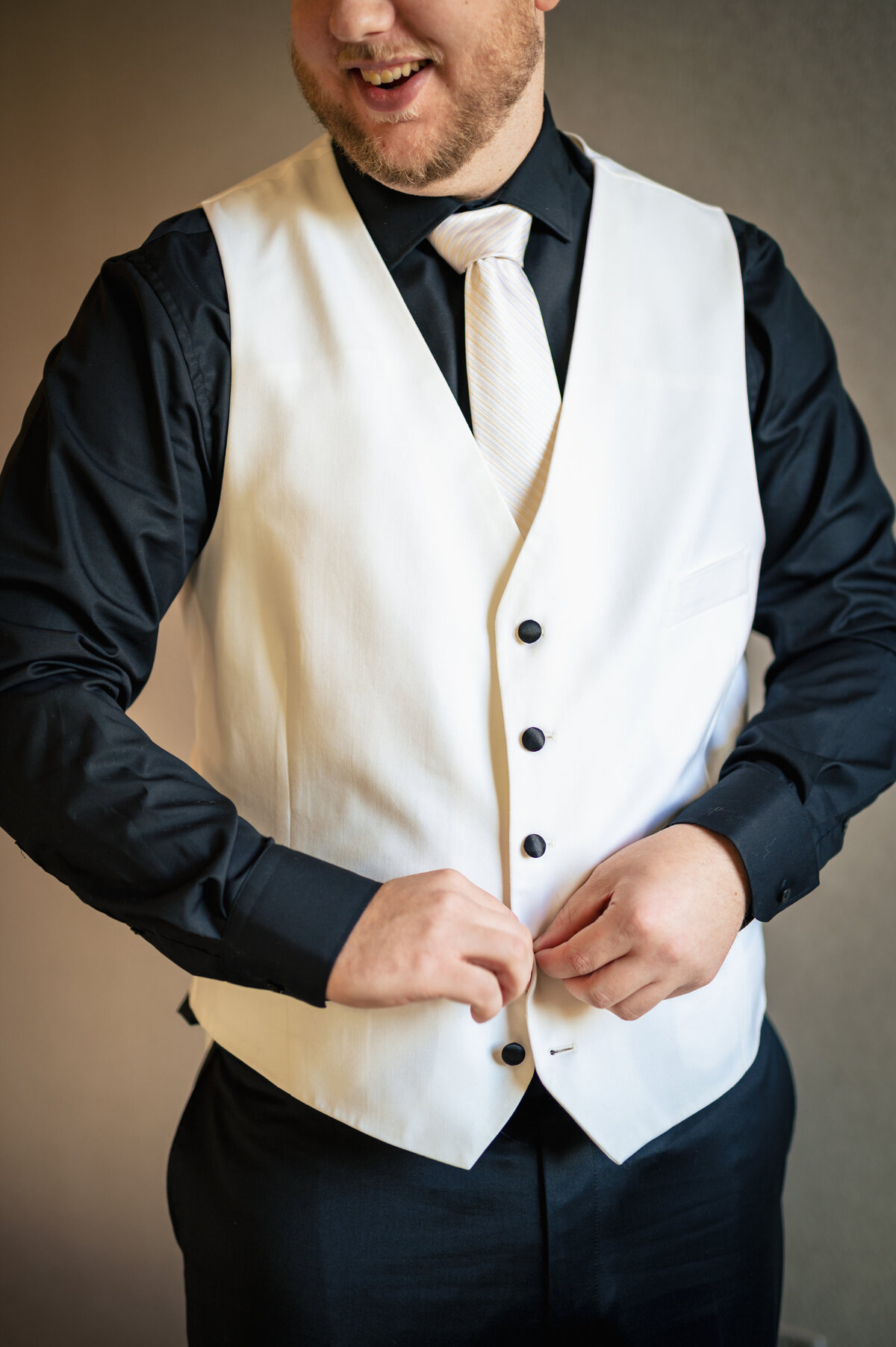 Black and White Shirt and Vest - Groom 