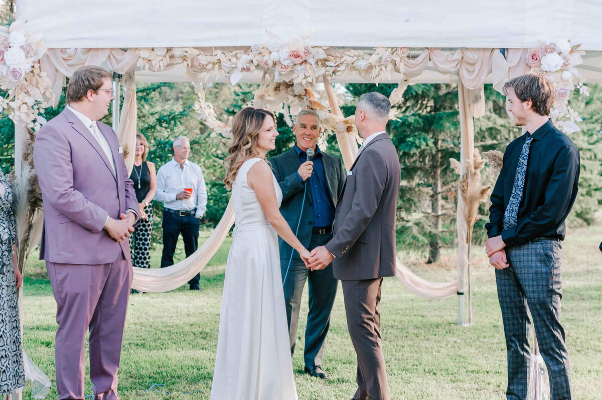 Bride and groom during the ceremony.