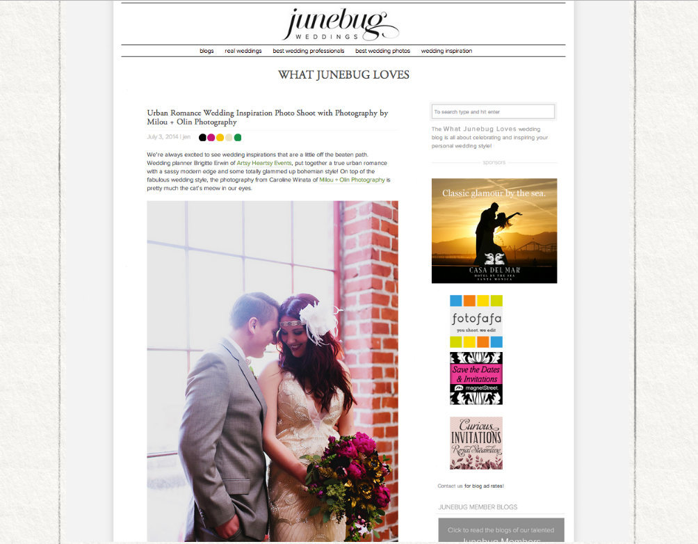 JuneBug Weddings - Weddings by Milou & Olin