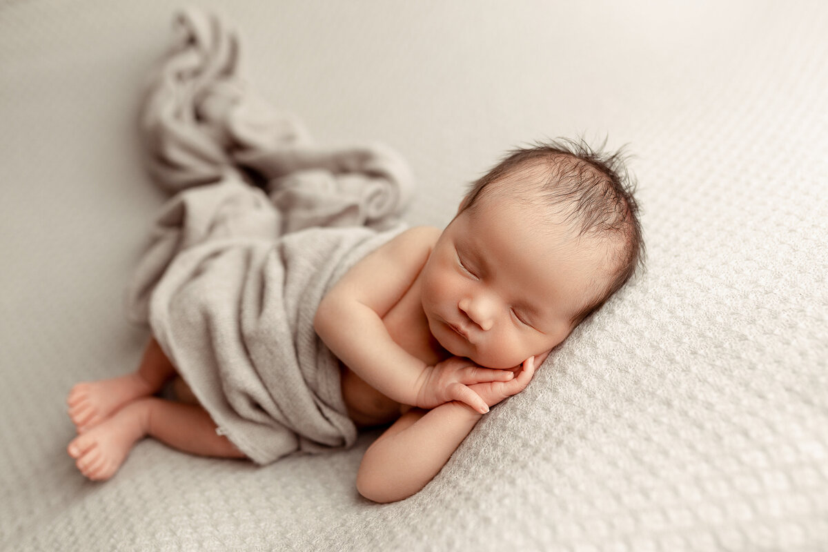 newborn baby boy in edmonton photography studio