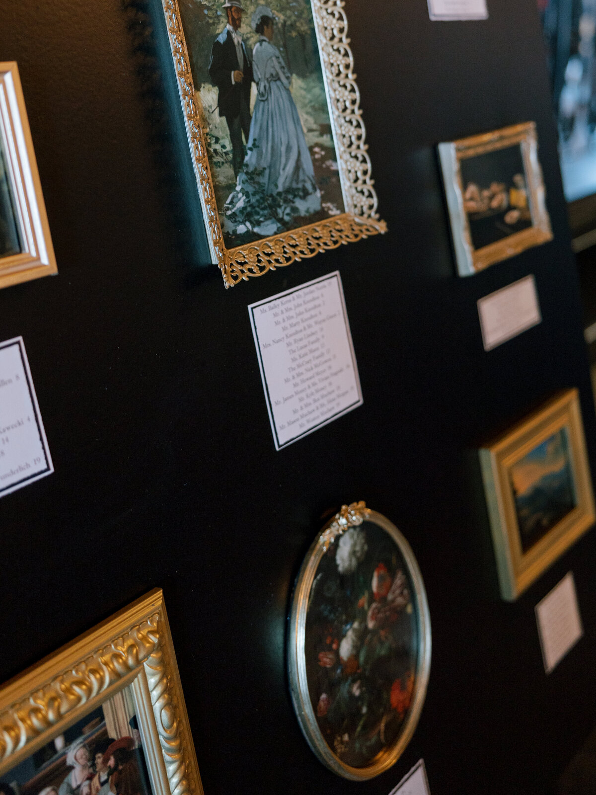 A photo of the wedding wall  at the Astorian wedding in Housto