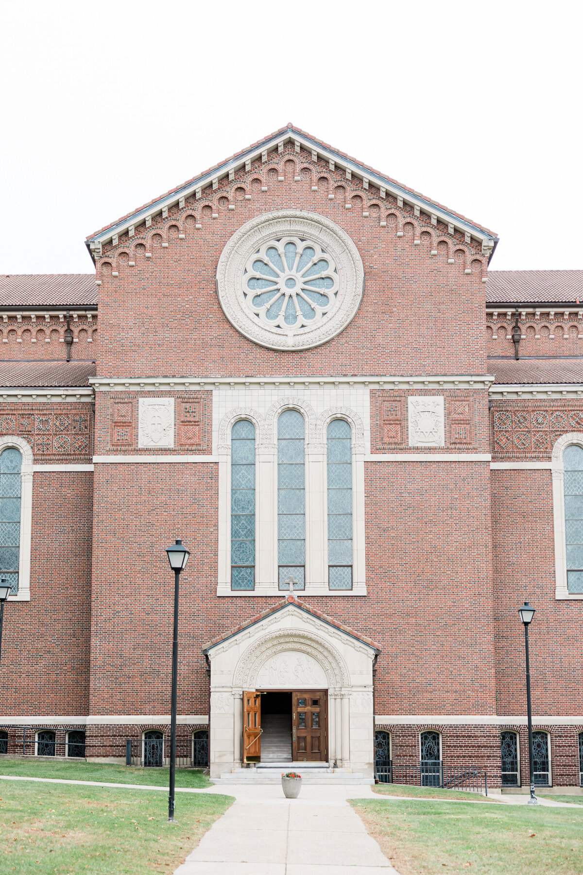 An outside shot of a grand church