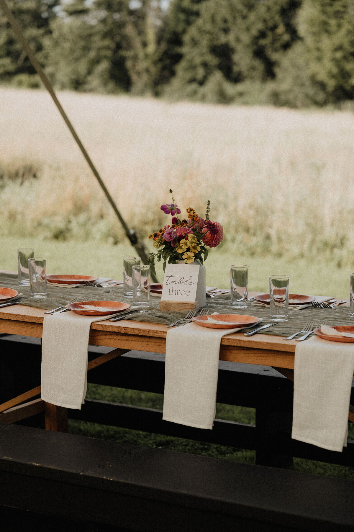 Beautiful tablescape at Maine wedding