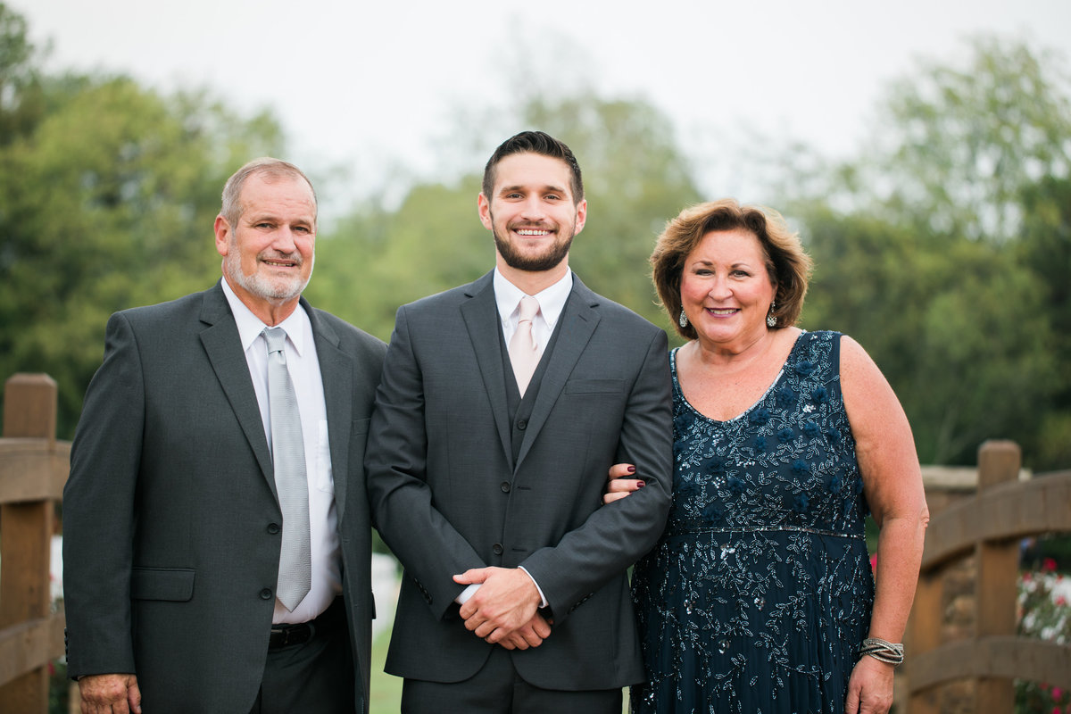 Groom with parents.