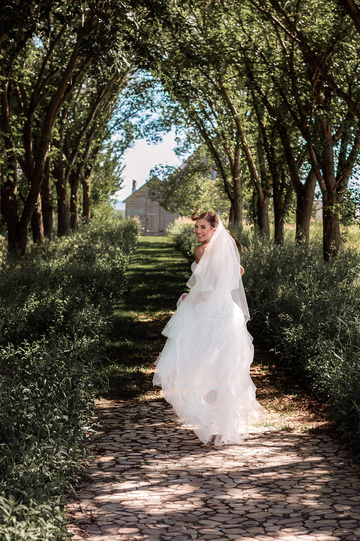 bride-running-on-path
