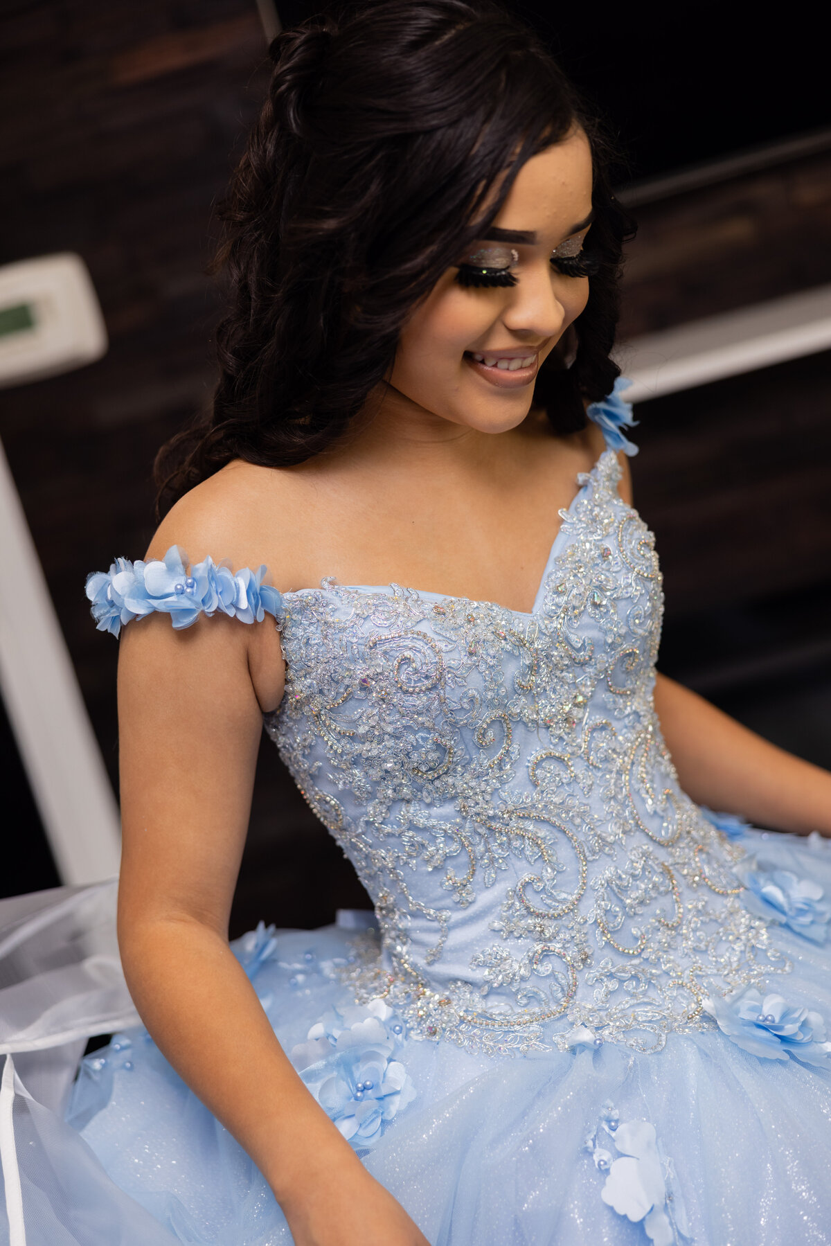 "Victoria getting ready for her quinceañera at her Cleveland home, surrounded by family as she prepares for her big day.