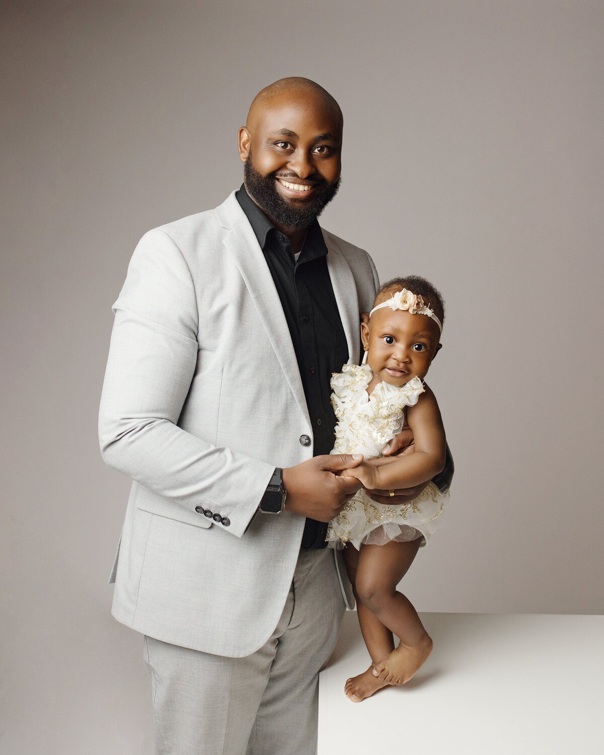 edmonton dad and baby having a photoshoot