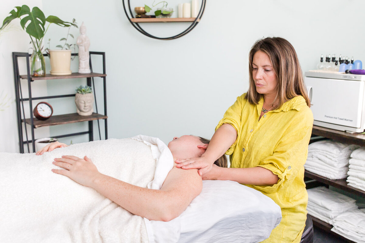 massage therapist giving a massage