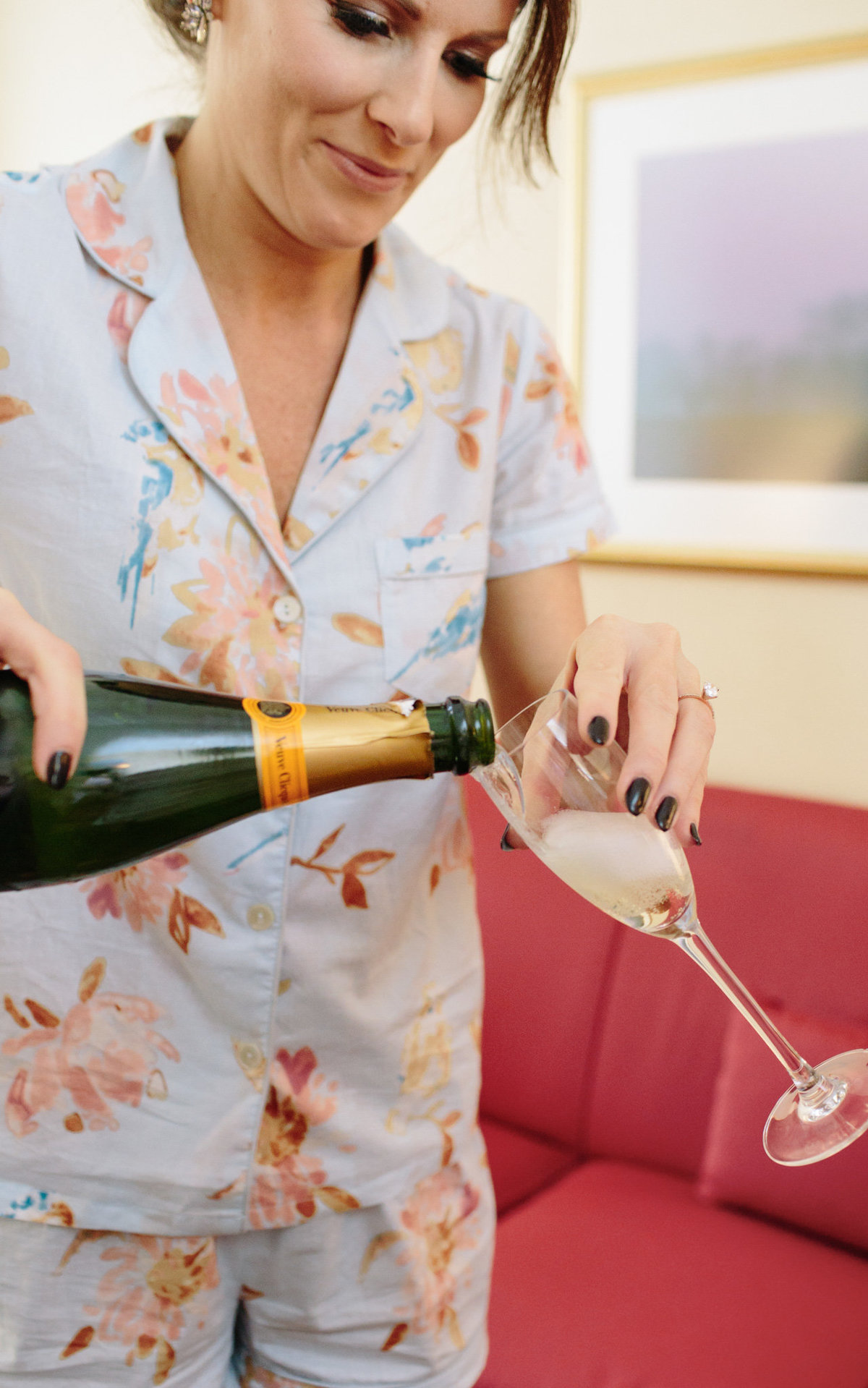 It's a champagne toast to celebrate this bride's destination wedding at the Biltmore Ballrooms in Atlanta, GA.  Photo by Rebecca Cerasani.