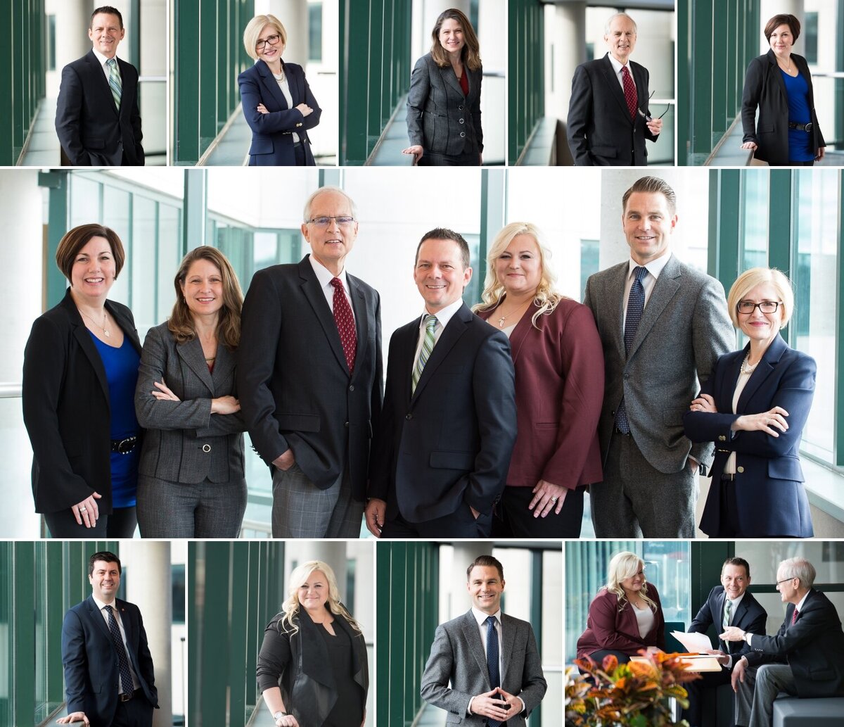 collage of the CIBC Wood Gundy Team branding photos shot on location