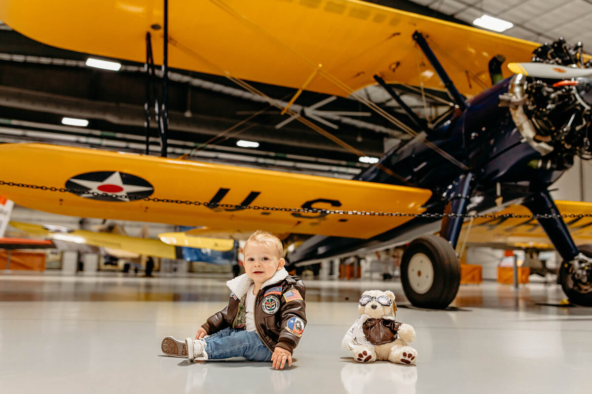 Baby Toddler Photography Houston Airplane Museum Lone Star Flight Museum