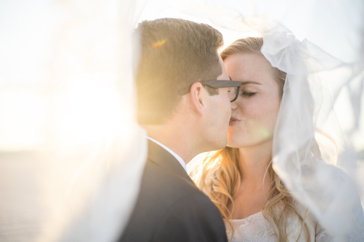 Bonneville Salt Flats Utah Bride and Groom