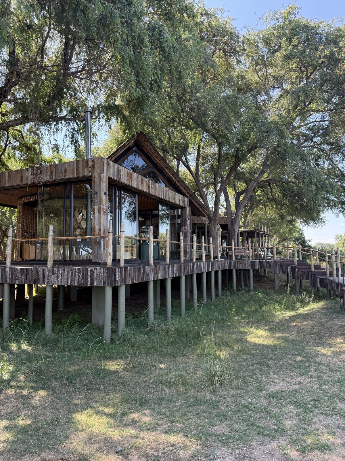 wooden building in an african safari style
