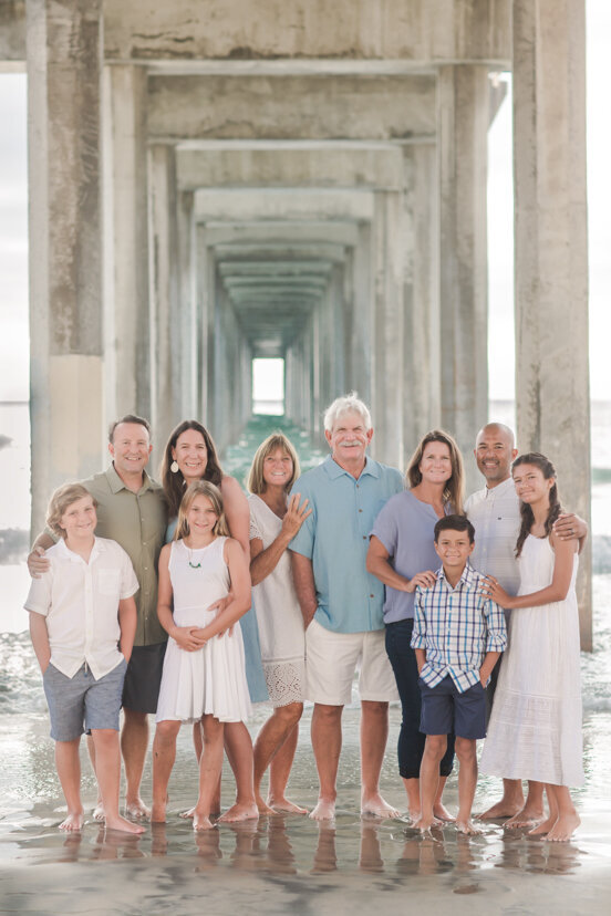 large-family-under-Scripps-Pier-San-Diego