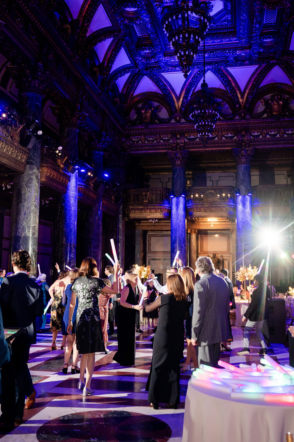 wedding party at carnegie museum music foyer