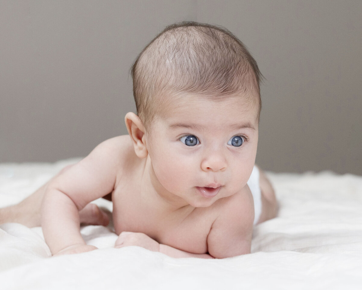 beautiful portrait of a 3 months old baby boy.