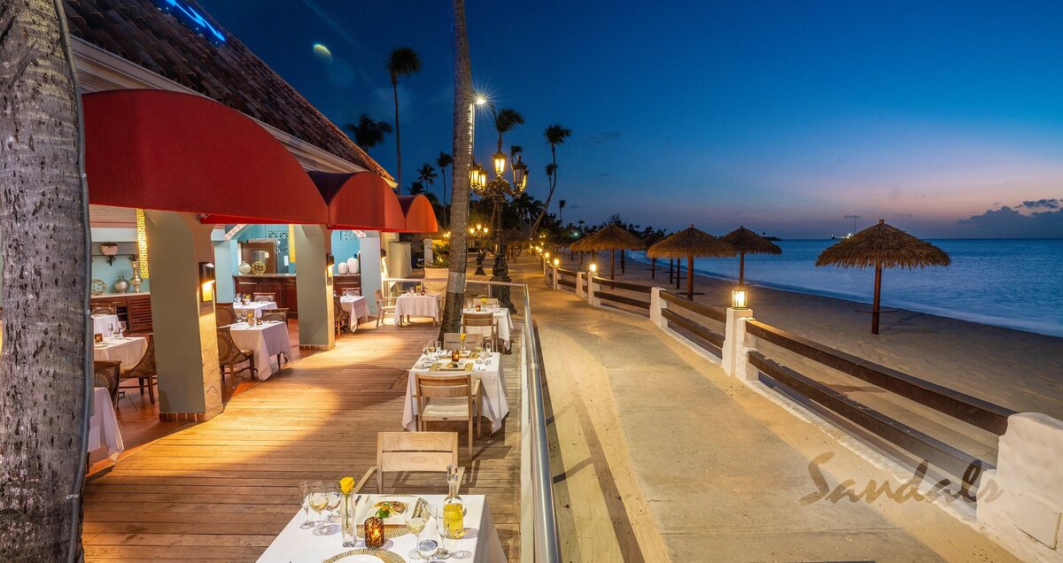 sandals antigua night time