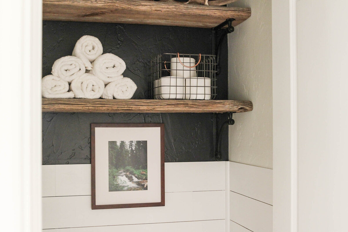 Decorating Shelves Above The Toilet by The Wood Grain Cottage-11