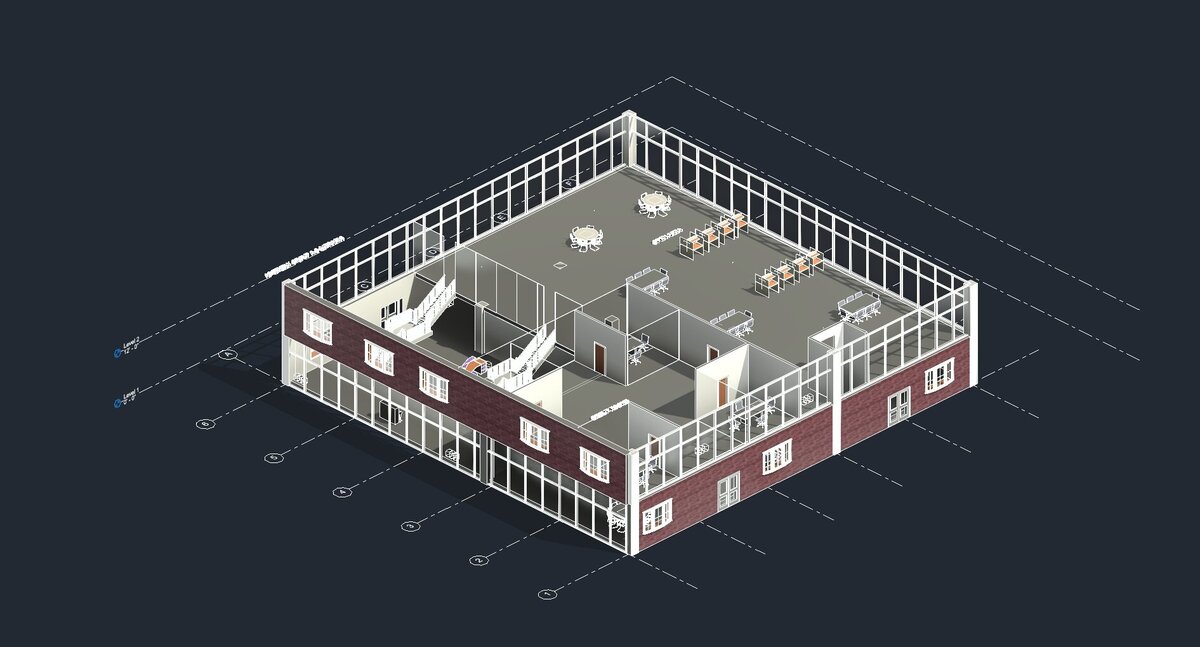 3D drawing of a library