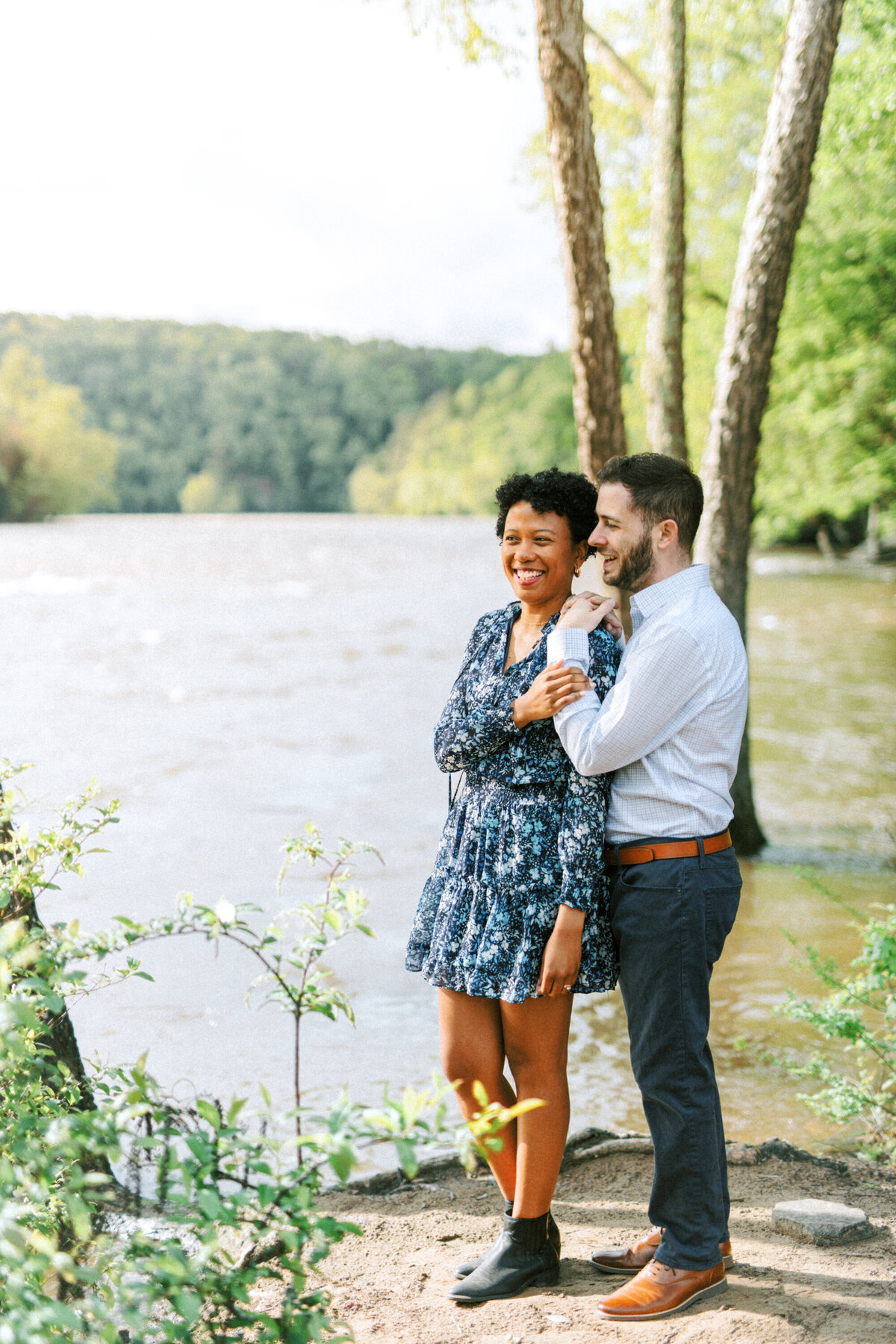 Chattahoochee Coffee Company couples engagement photography session on Chattahoochee River in Atlanta, Georgia