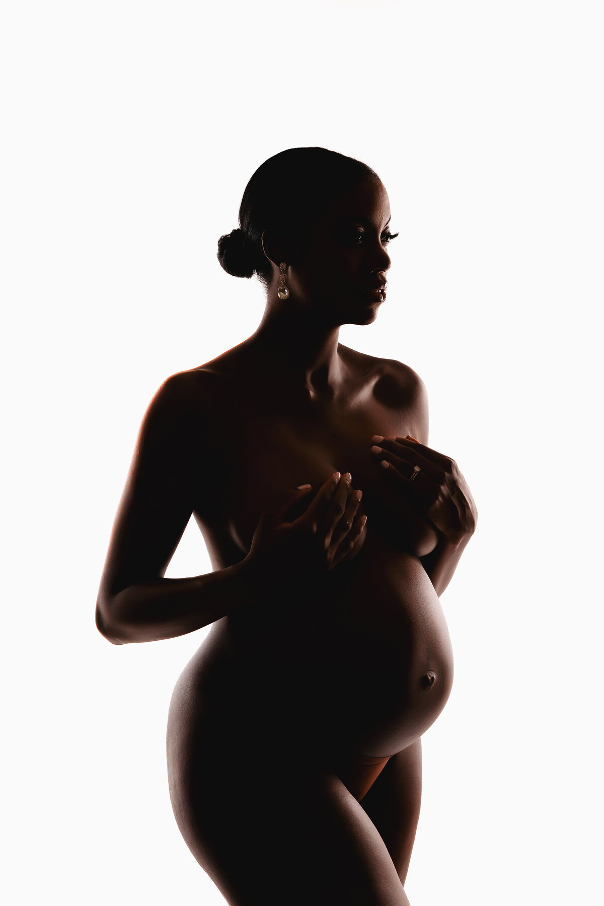 nude maternity portraits in Phoenix maternity studio