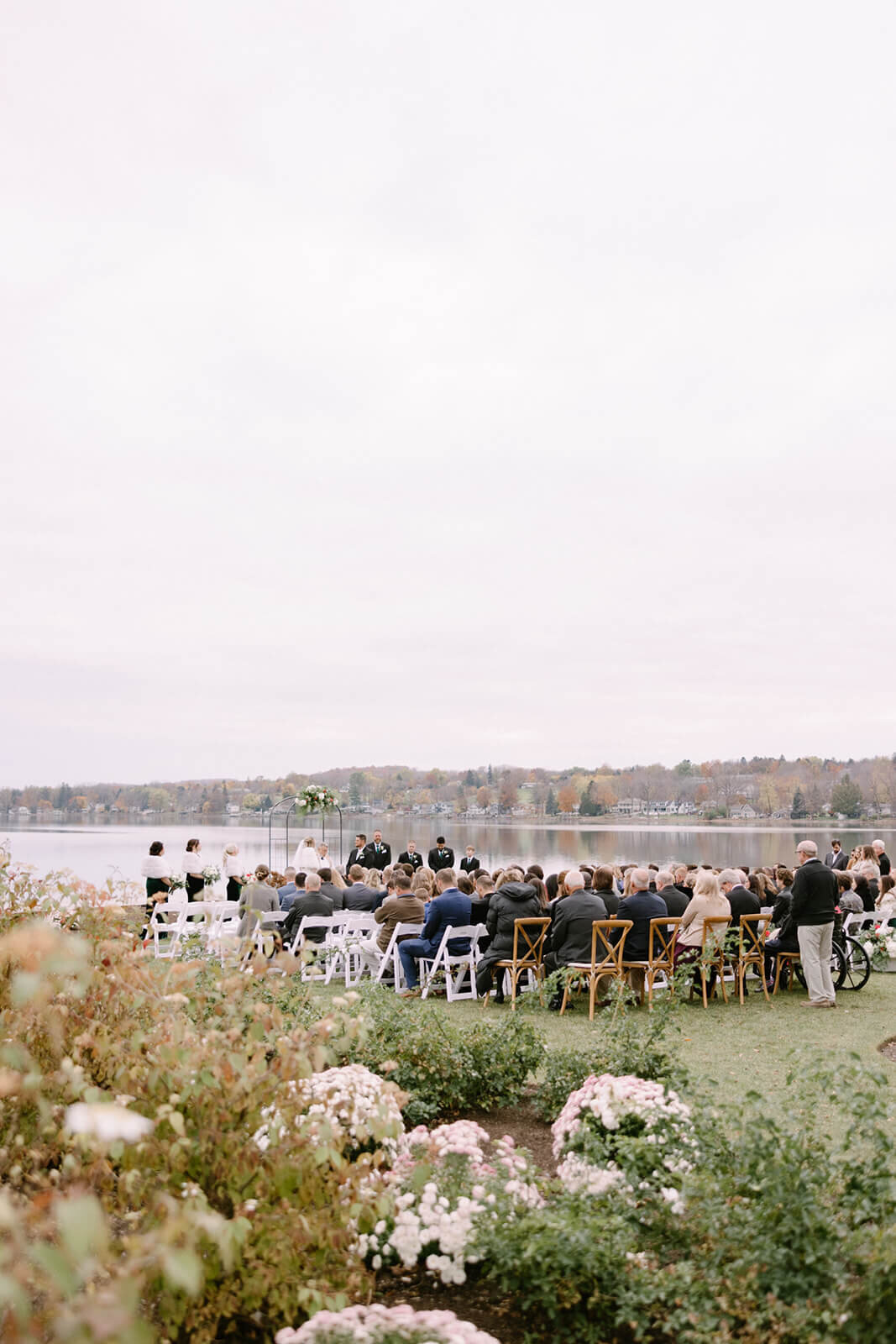 wedding ceremony overlooking the lake at The Lake House on Canandaigua, Finger Lakes, NY