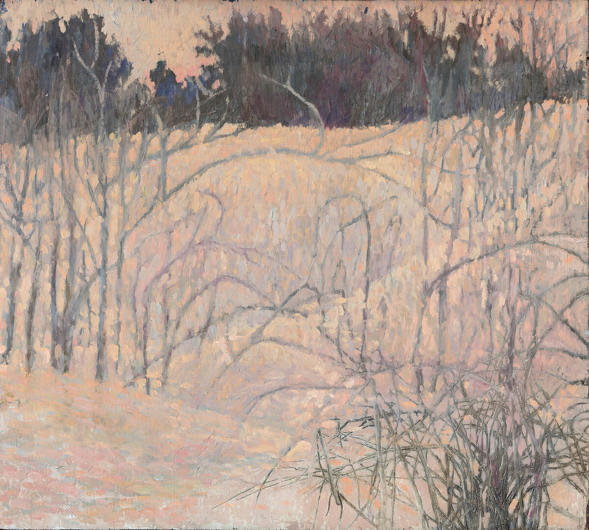 Winter Dusk, Maine 19x21