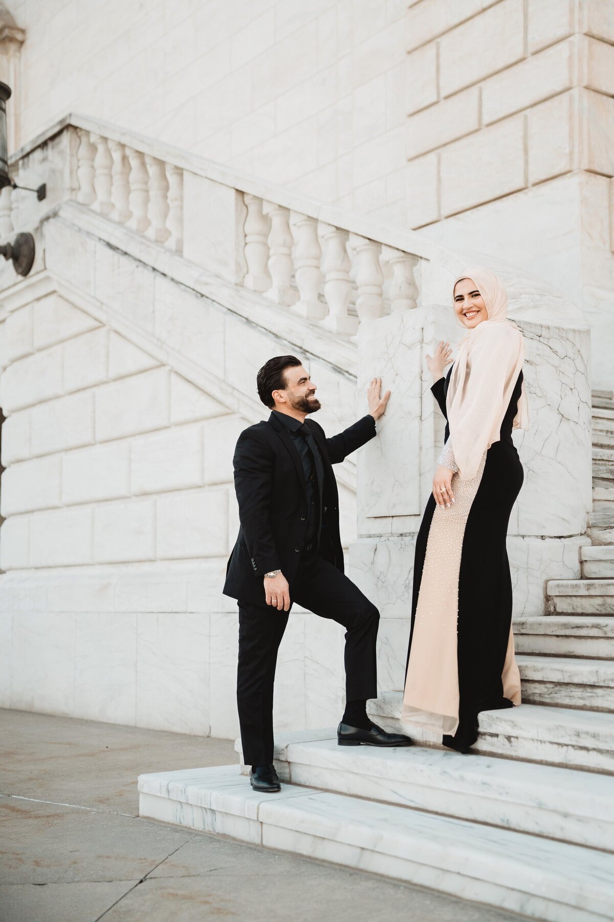 dia-engagement-outside-bride-groom