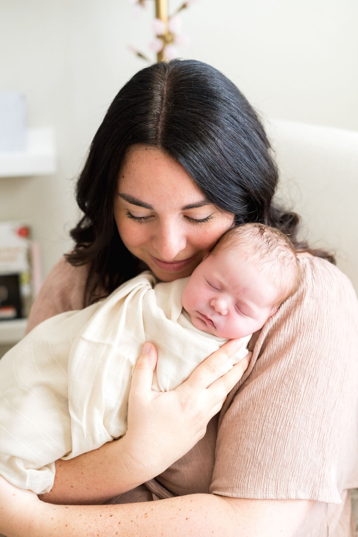 Lifestyle session capturing newborn’s first days at home in Austin, TX.