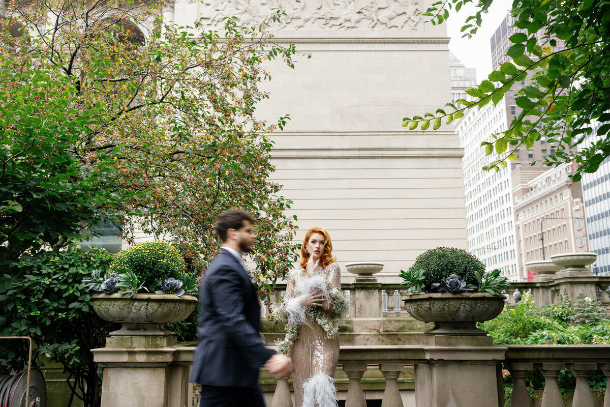 Aspen-Avenue-Chicago-Wedding-Photographer-Glam-Atelier-Clair-De-Lune-Vintage-Bob-Mackie-Sheer-Beaded-Gown-Luxury-Engagement-Art-Institute-of-Chicago-South-Garden-19