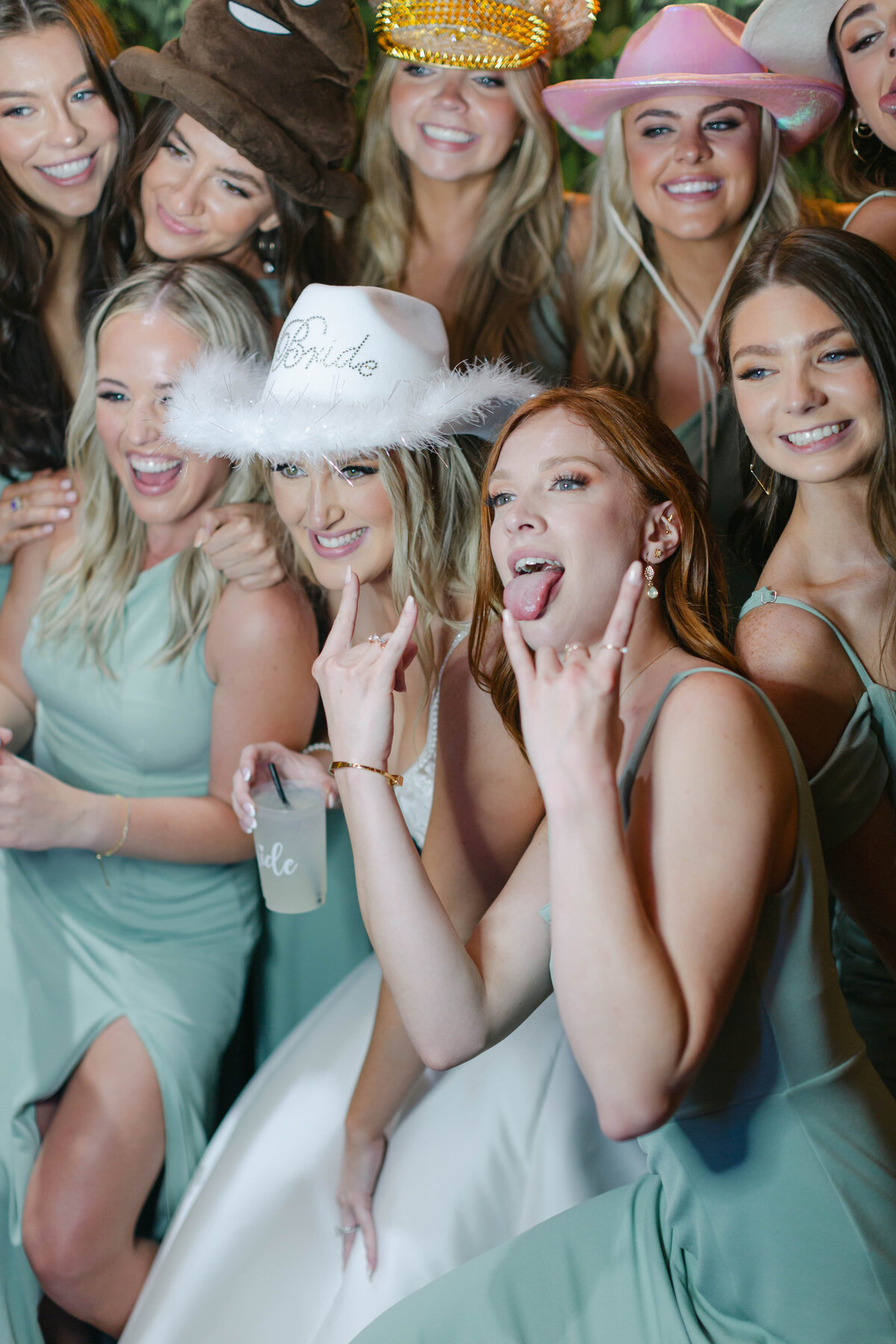 texas bridal party having fun at wedding