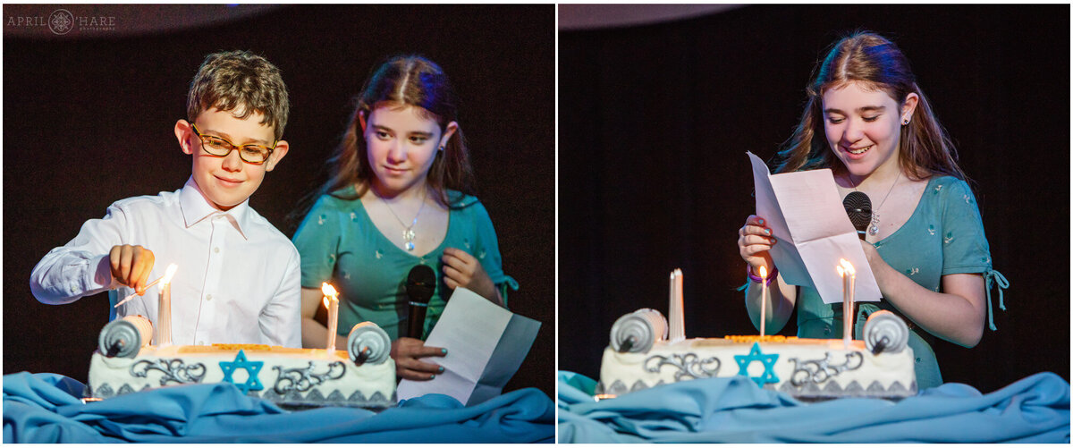 Candle Lighting Ceremony at a Bat Mitzvah Party in Denver