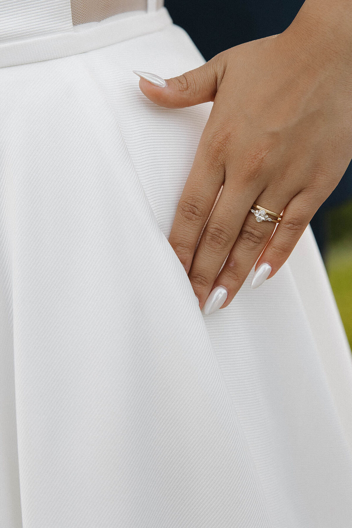 Bride's hand with her wedding ring