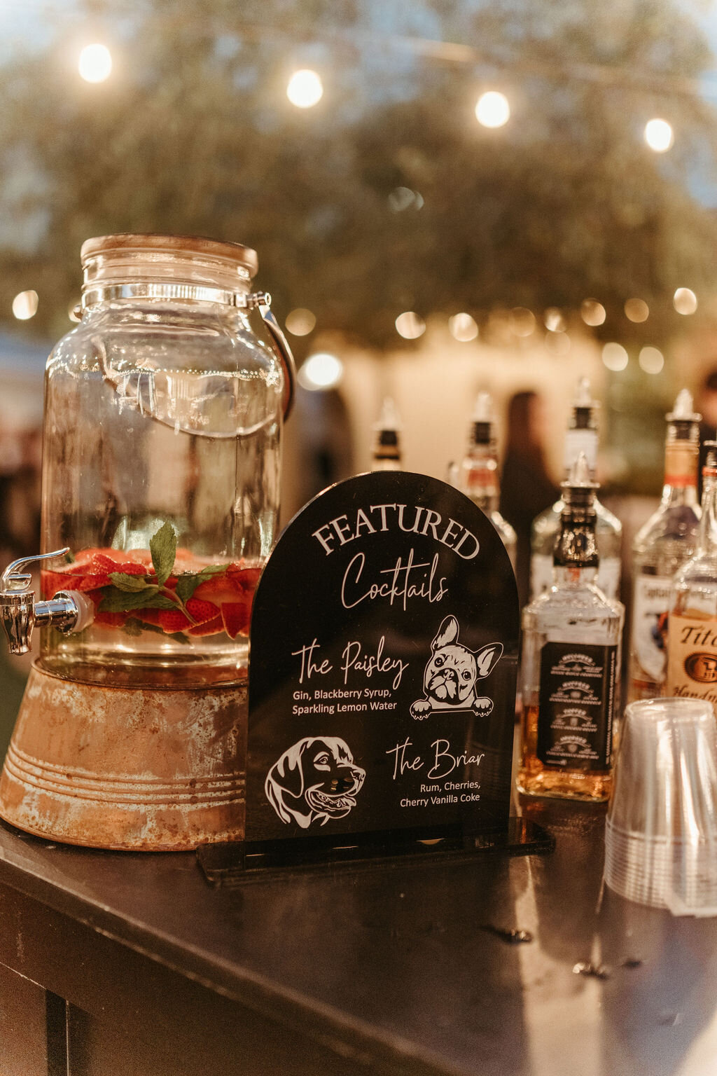 18 - Mision Lago Estate Wedding Cocktail Hour Signature Cocktail Signage - Tampa Bay Wedding Planner