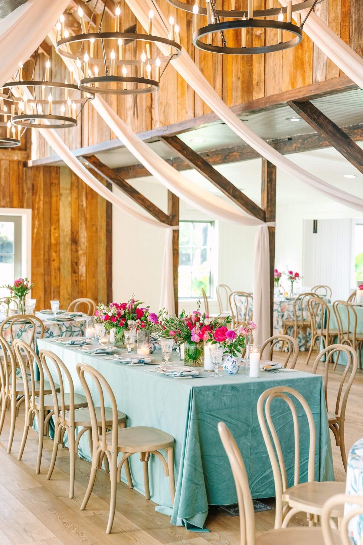 reception space at magnolia plantation wedding