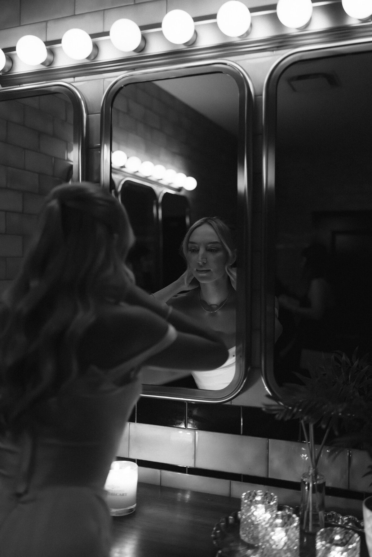 Sophisticated editorial wedding photography captures reception moments at Trivoli Tavern Chicago, featuring Lauren Alatriste's fashion forward approach combining magazine-worthy imagery with celebration elegance and authentic wedding emotion.