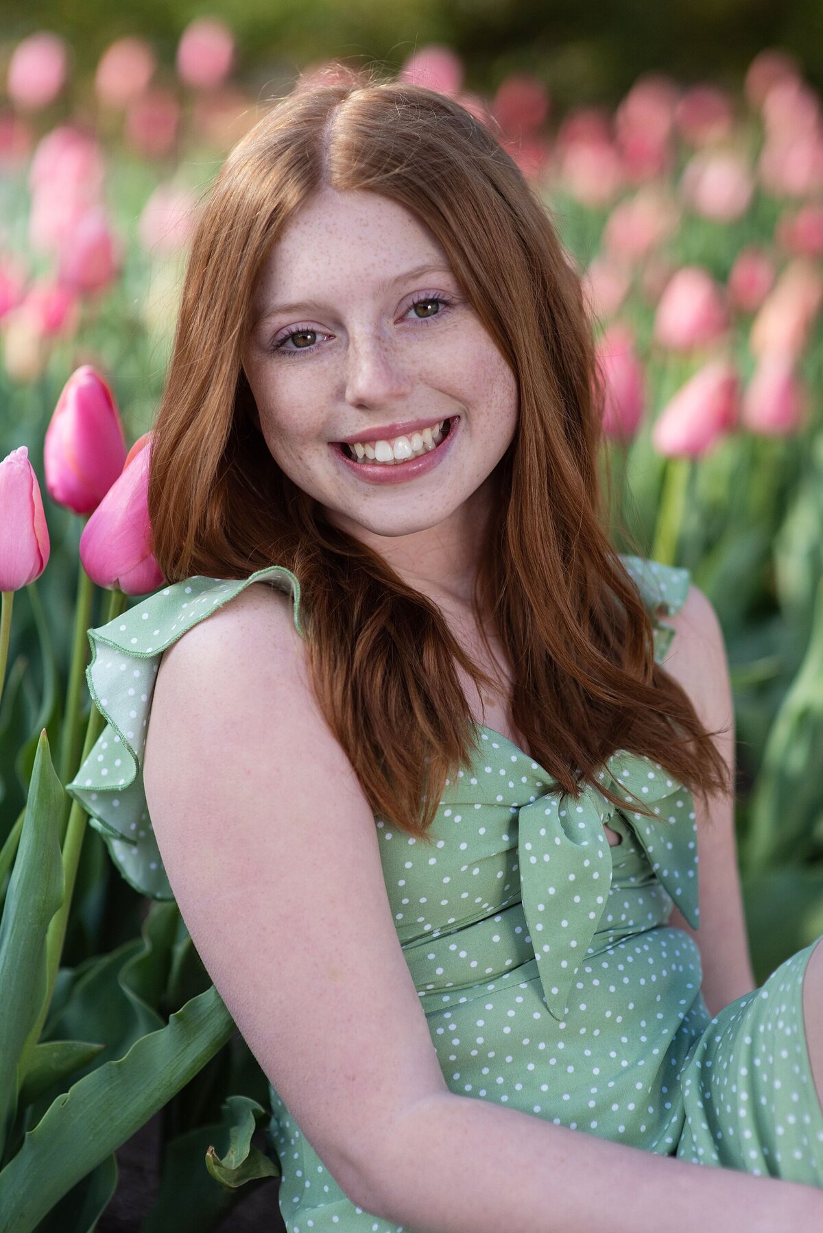 Spring photography session in Wichita, KS girl in tulips