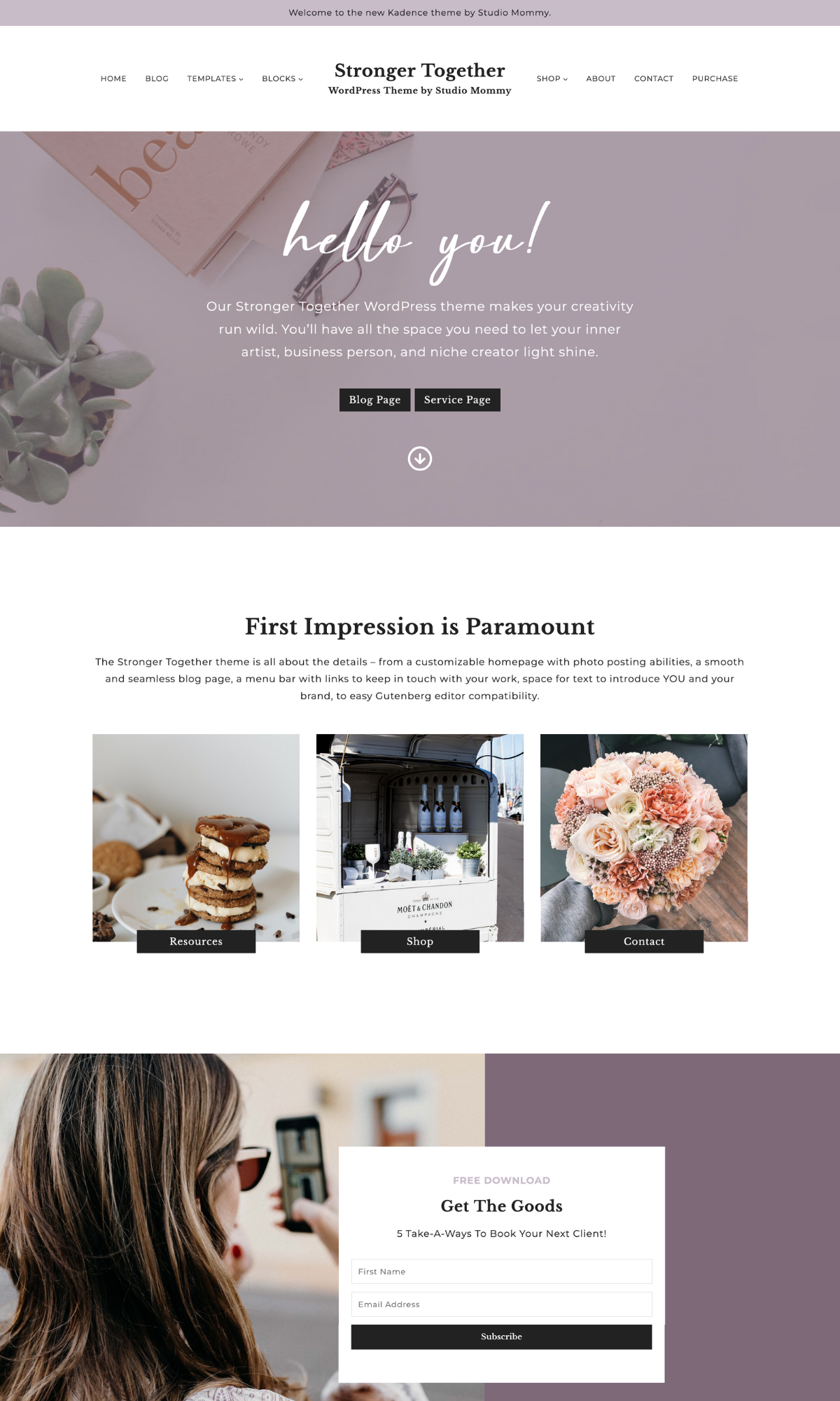 Stronger Together Kadence WordPress Theme By Studio Mommy Stronger together kadence wordpress theme by studio mommy