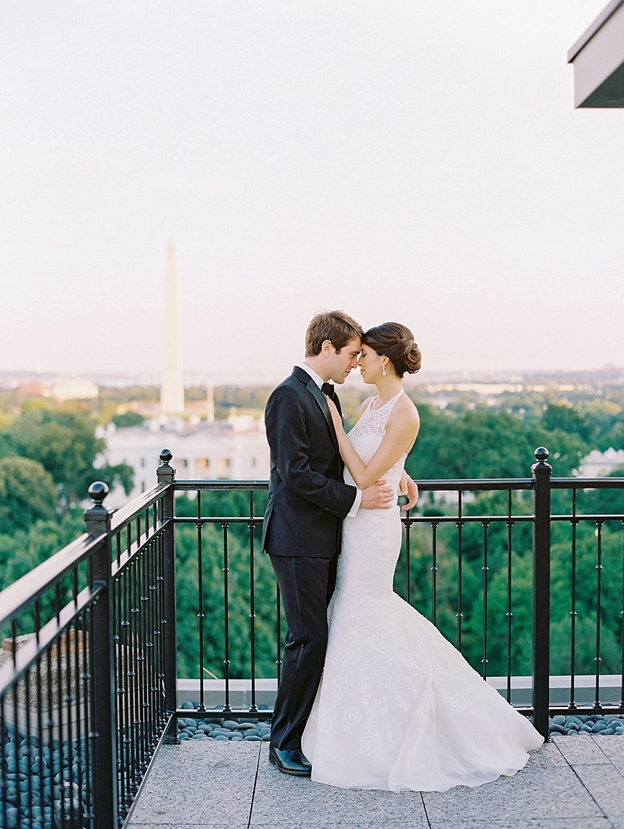 Top of the Hay Wedding with View of White House and Washington Monument © Bonnie Sen Photography