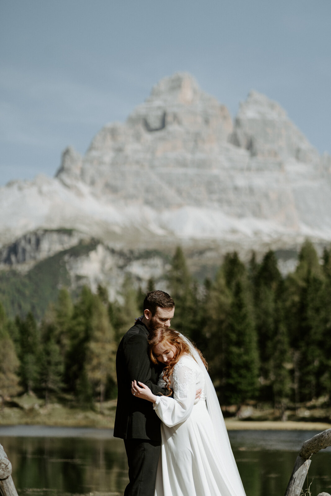 elopement portrait at the Dolomites in Italy