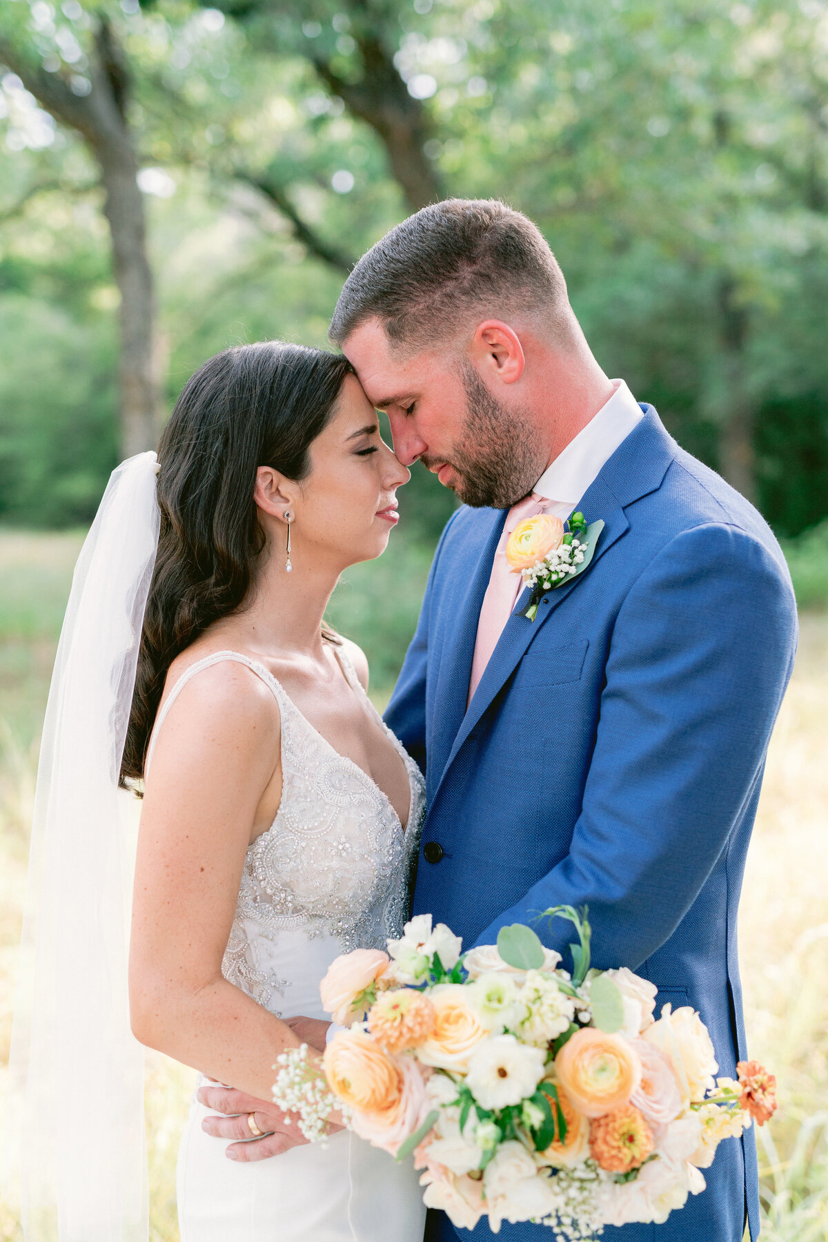 Wedding couple  portraits in the grounds of the Grand Lady Austin