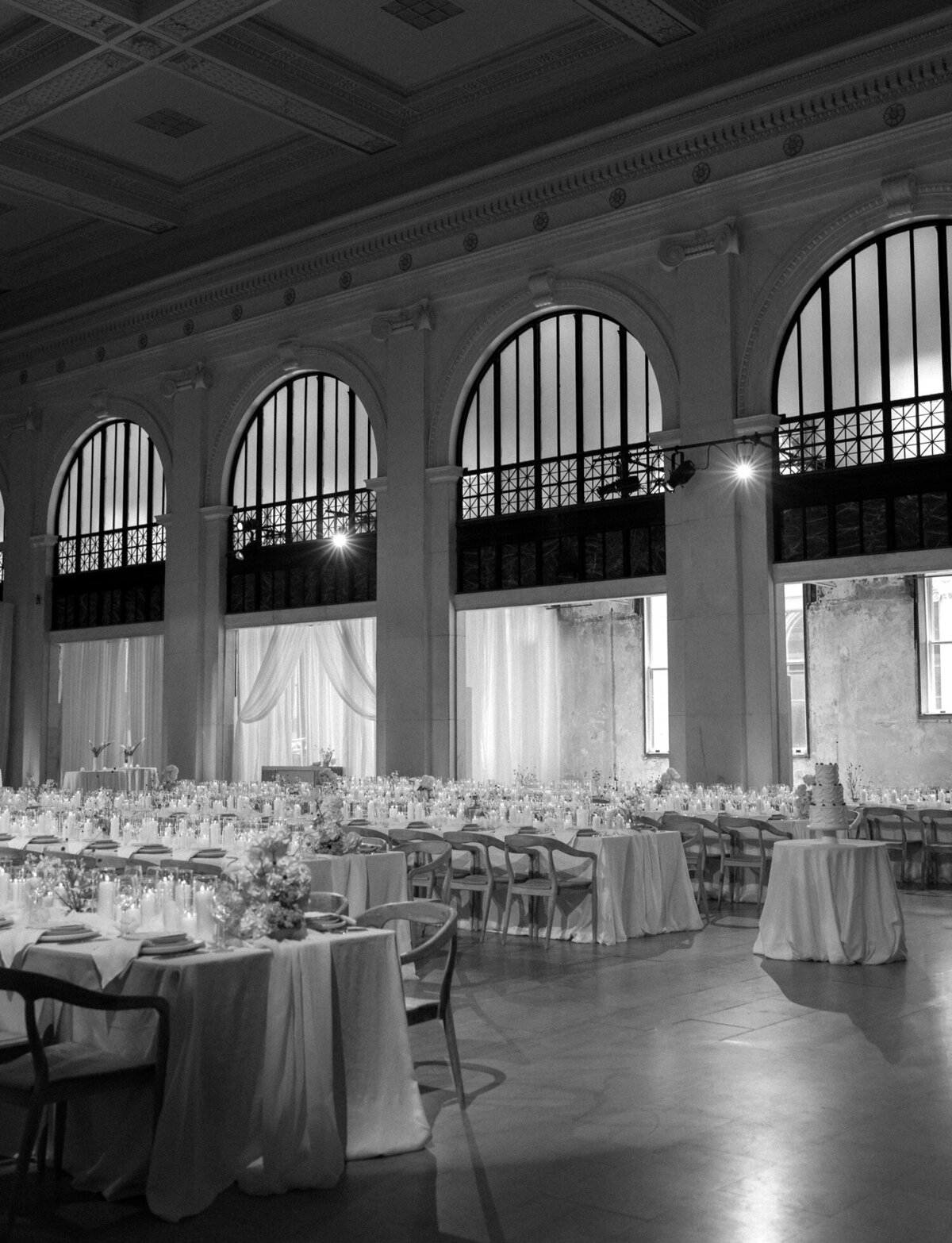Stunning interior architecture for a wedding reception at State Savings Bank, Detroit