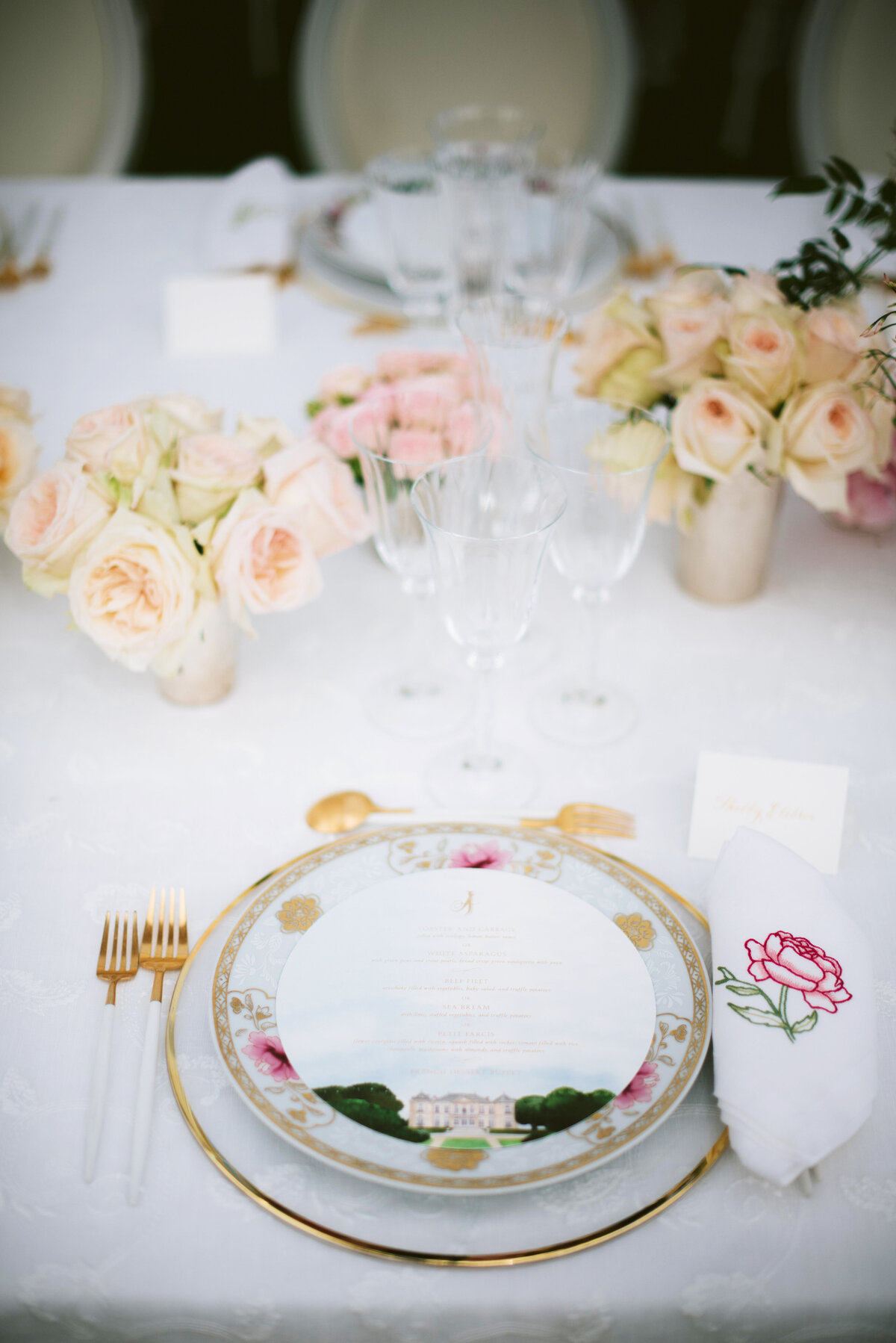 Musee Rodin Wedding by Alejandra Poupel Events Zoom table setting 