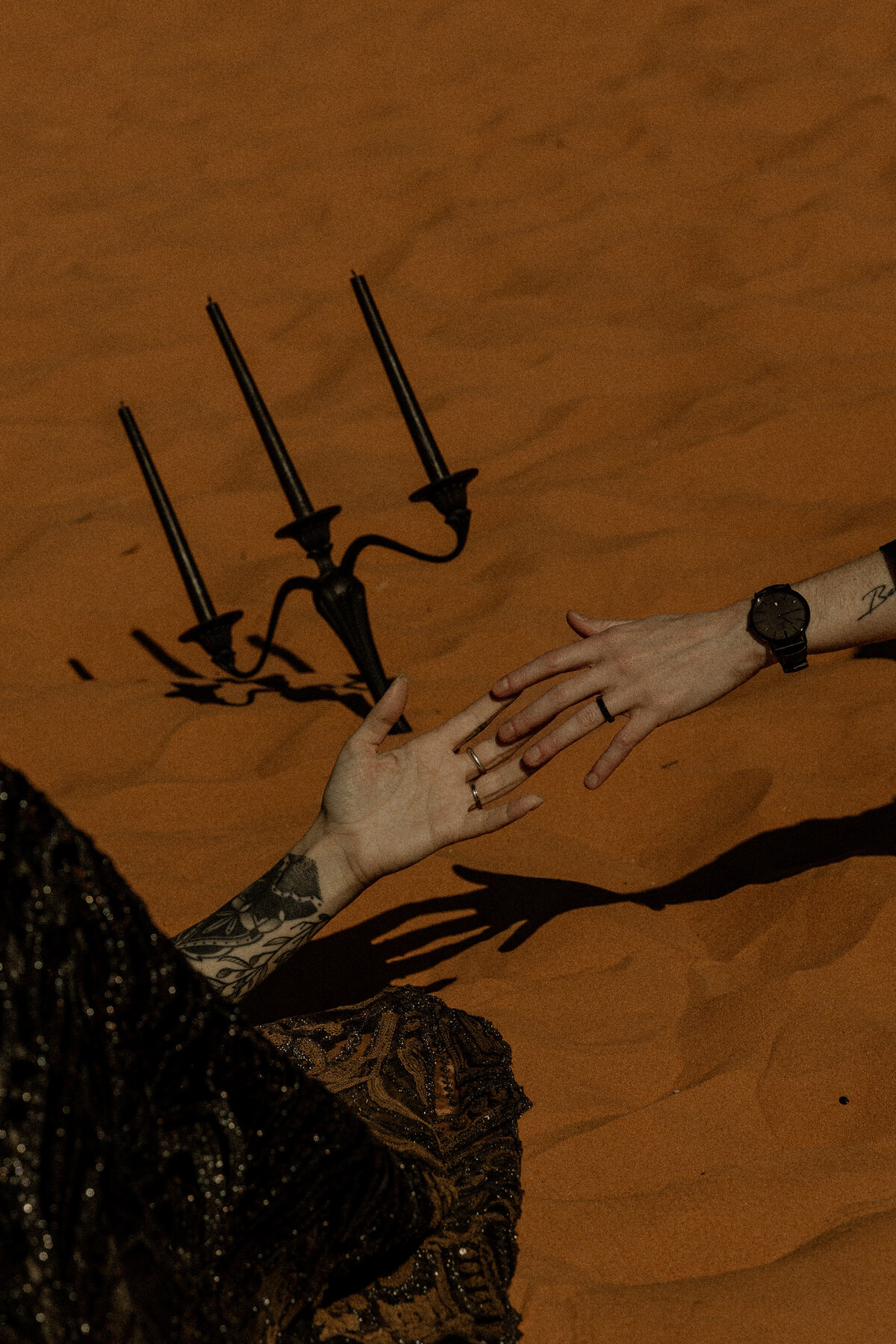 Gothic Wedding in the red sands of St George Utah captured by a Destination Wedding Photographer 