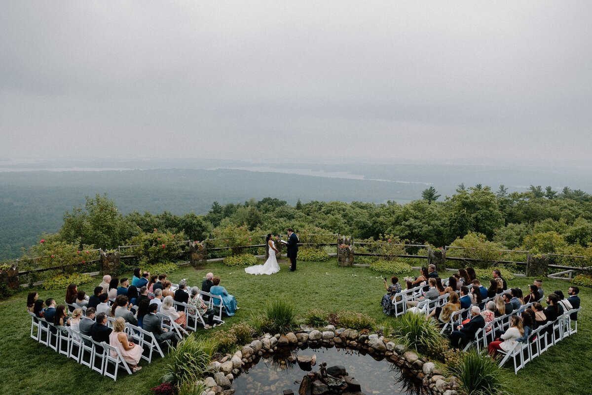 wedding ceremony from above